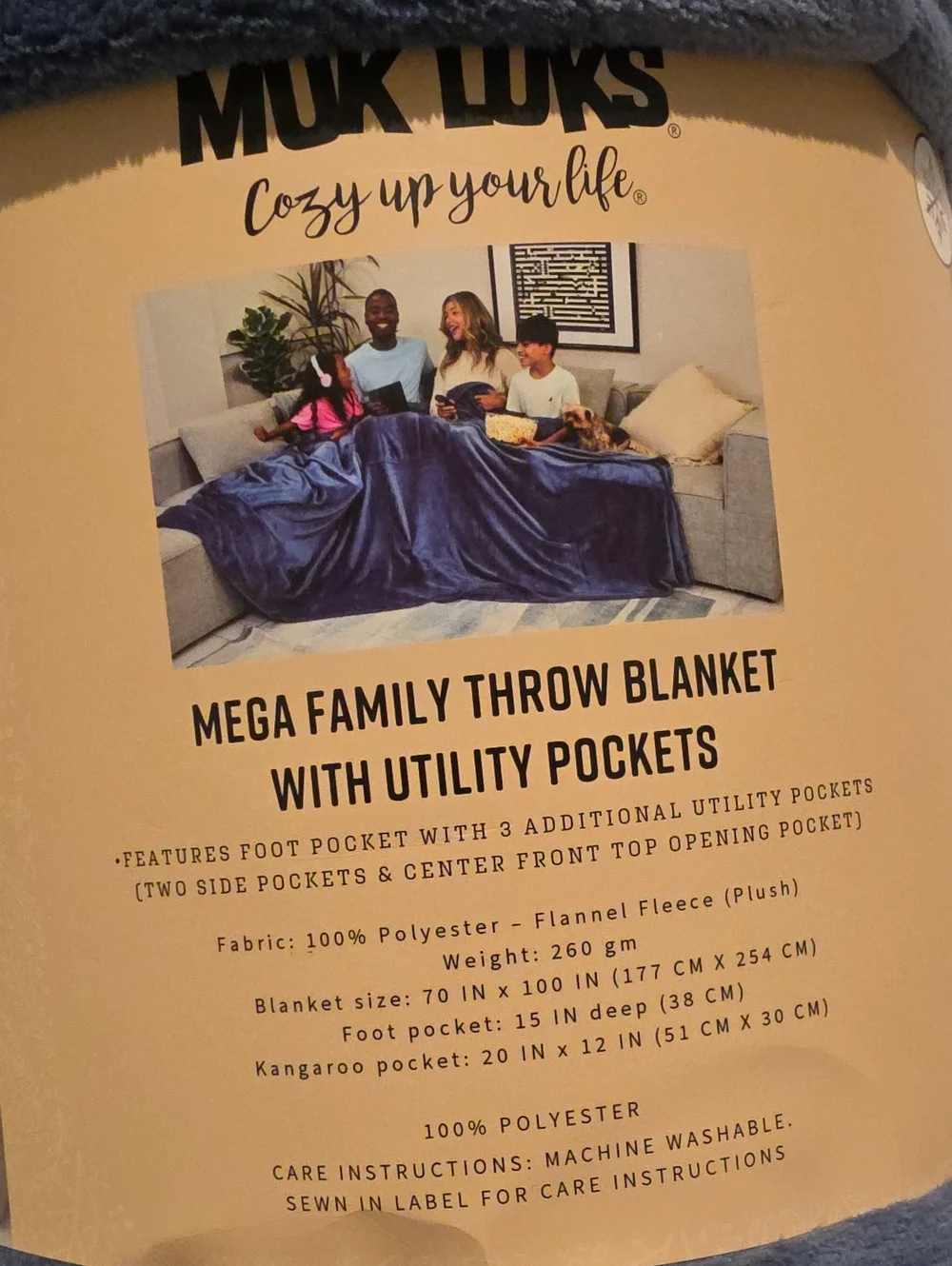 NWT Muk Luks Mega Family Throw Blanket